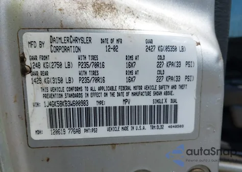 2003 Jeep Liberty Limited Edition from USA, damaged, VIN 1J4GK58K83W600983